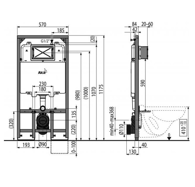 ����������� ��� �������� AlcaPlast Sadromodul Slim AM1101/1200