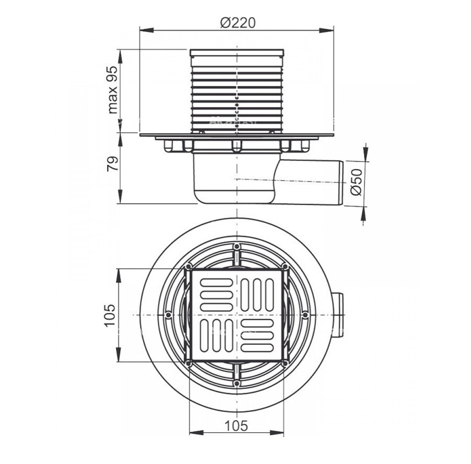 ������� ���� AlcaPlast 105�105/50 APV1321