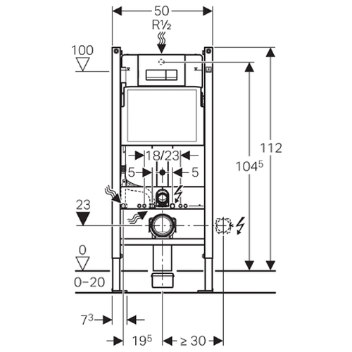 ����������� ��� ������� GEBERIT ���������� Duofix UP100 (������� Delta, �����) 458.125.11.1