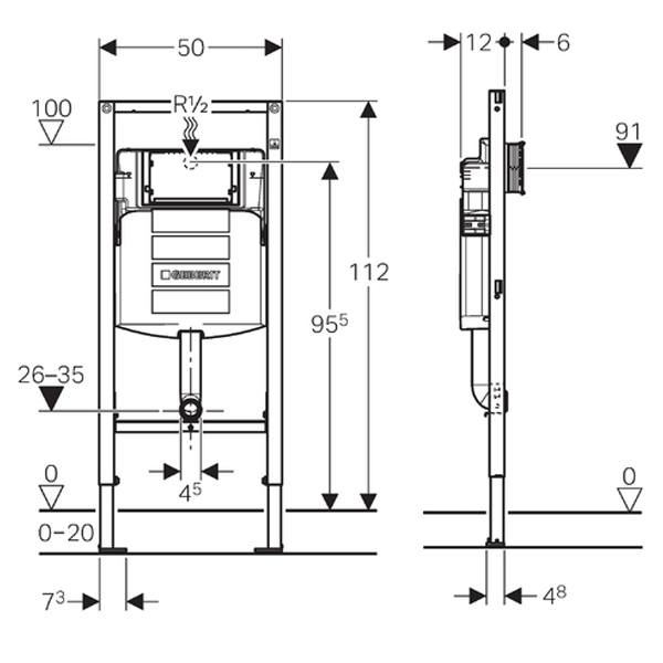 ����������� ��� ���������� ������� GEBERIT Duofix Sigma 111.915.00.5