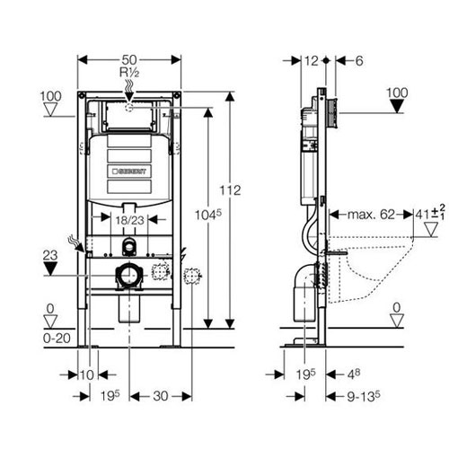 ����������� ��� ������� GEBERIT Duofix UP320 111.333.00.5