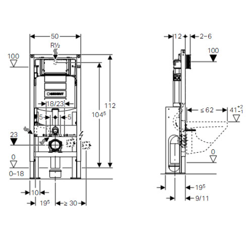 ����������� ��� ������� GEBERIT Duofix UP320 Sigma 111.380.00.5
