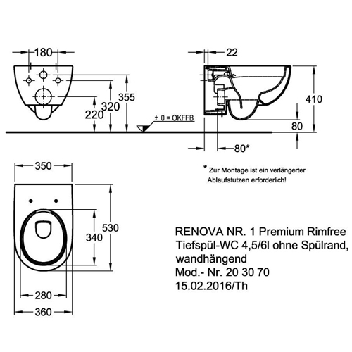 ������ ��������� Geberit Renova Nr.1 Premium Rimfree 203070000
