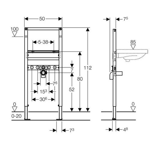 ����������� ��� ����������� GEBERIT Duofix h112 111.434.00.1