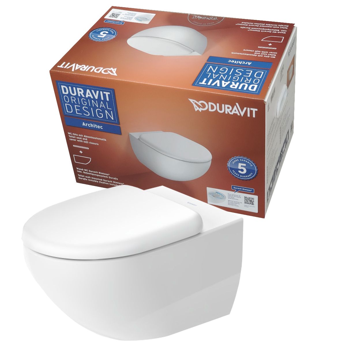 ��� Duravit Set Architec Rimless 45720900A1: ������ ��������� Architec Rimless 2572090000 + ������-������� Architec SoftClose 0069690000