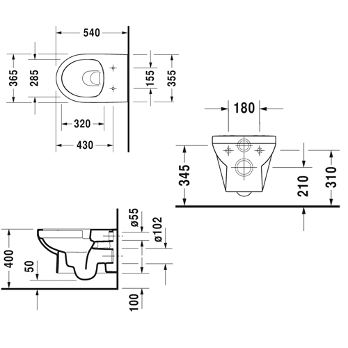 ������ ��������� Duravit Durastyle Basic Rimless (� ������� SoftClose) 45620900A1